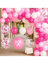 108pcs Breast Cancer Awareness Balloon Arch Kit Pink Ribbon Foil & Confetti Balloons