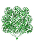 50pc Green Confetti Balloons12 Balloons With Green Confetti For Birthday, Wedding Party