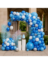 123 Pc Blue Balloon Garland Kit Navy Silver White Confetti for Birthday Wedding Graduation