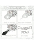 16in Silver Congrats Grad Balloon and Banner for Graduation Party Decor