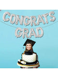 16in Silver Congrats Grad Balloon and Banner for Graduation Party Decor