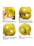 6-Pack 22-Inch Large Gold Metallic Balloons for Disco and NYE Party Decor