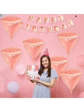22in Rose Diamond Foil Balloon Set Pack of 6 for Rose Gold Party