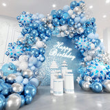 178pcs Winter Wonderland Balloon Arch Kit with Blue Silver White Balloons