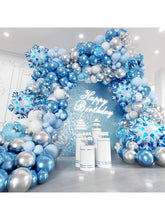 178pcs Winter Wonderland Balloon Arch Kit with Blue Silver White Balloons