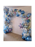 178pcs Winter Wonderland Balloon Arch Kit with Blue Silver White Balloons