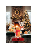 9-Piece Red and Green Christmas Honeycomb Centerpieces for Holiday or Party Decor