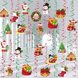 30 Pcs Christmas Hanging Swirl Decorations Double Sided Foil Ceiling Décor