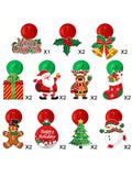 30PCS Christmas Swirl Ceiling Decorations with Santa, Snowman & Elk