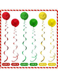68-Piece Christmas Hanging Swirls Peppermint Candy Ceiling and Wall Decor