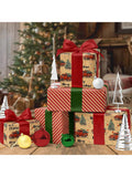 Reversible Kraft Christmas Wrapping Paper 17x33in Vintage Trucks
