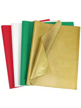 120-Sheet Christmas Tissue Paper 20x14 Red Green Gold White for Gifts and Crafts