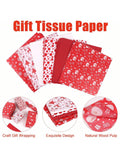120-Sheet Christmas Tissue Paper Red White Snowflake for Gift Wrapping and Decor