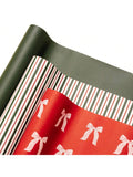 Premium Matte Christmas Wrapping Paper Roll 30x168in Bows & Stripes