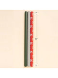 Premium Matte Christmas Wrapping Paper Roll 30x168in Bows & Stripes