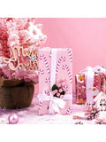 Pink Christmas Wrapping Paper Mini Roll 17x32.8in with Santa Candy Cane Rose Gold