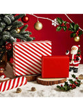 Reversible Wrapping Paper 17x33ft Red Stripe Design for Gifts & Holiday Parties