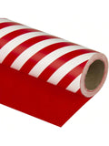 Reversible Wrapping Paper 17x33ft Red Stripe Design for Gifts & Holiday Parties