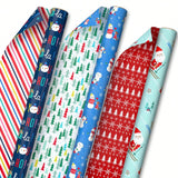 Reversible Christmas Wrapping Paper Set 3 Rolls 120 Sq Ft Kids Designs