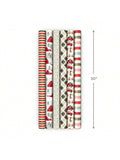 6pc Rustic Christmas Wrapping Paper Rolls 180 Sq Ft Red Black Gray Designs