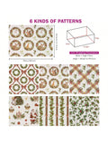 Vintage Christmas Wrapping Paper Sheets with Santa and Woodland Designs 6-Pack