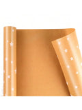 3-Pack Christmas Wrapping Paper Rolls 17x120in Brown Kraft Snowflakes & Stars