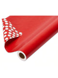Jumbo Reversible Red Wrapping Paper 30x70in White Polka Dots