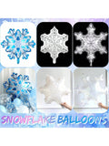 Winter Wonderland Snowflake Balloon Arch Kit with Blue Purple Silver & Clear Balloons