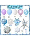 Winter Snowflake Balloon Garland Kit with Iridescent Blue Purple Balloons for Parties