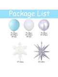 141PCS Blue White Snowflake Balloon Garland for Winter and Party Decor