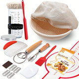 Sourdough Starter Kit Banneton Basket with Glass Jar 9in Baking Supplies
