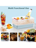 Mini Ice Cube Trays 2-Pack Blue Small Round Pebble Ice for Drinks