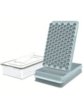 Mini Ice Cube Trays 2-Pack Blue Small Round Pebble Ice for Drinks