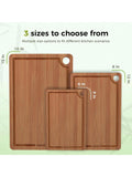 3pc Bamboo Cutting Board Set with Non-Slip Mat Deep Juice Groove Handles