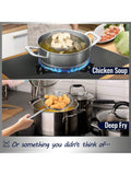 5.4in Stainless Steel Spider Strainer & Skimmer Ladle for Frying, Pasta & Cooking
