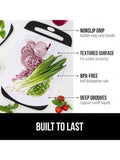 3pcs Reversible Nonporous Kitchen Cutting Boards Black with Juice Grooves