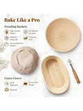 Sourdough Starter Kit with 9in Round 10in Oval Banneton Baskets & Tools