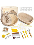 Sourdough Starter Kit with 9in Round 10in Oval Banneton Baskets & Tools