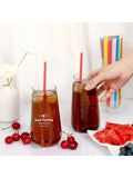 500 Colorful Disposable Plastic Straws 0.23in x 8.26in in 8 Colors