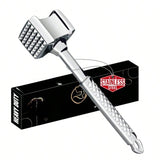 Stainless Steel Meat Tenderizer Mallet Dual-Sided Non-Slip Grip