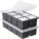 Large 2in Silicone Ice Cube Trays for Whiskey & Cocktails, Perfect Slow-Melt Cubes