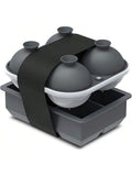 2-Pack Large Gray Silicone Ice Trays 2 Inch Cubes & 2.5 Inch Spheres