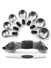 15pc Magnetic Stainless Steel Measuring Cups & Spoons with Leveler