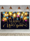 Extra-Large Happy New Year 2026 Fabric Banner for Party and Photo Booth 73x43 Inch