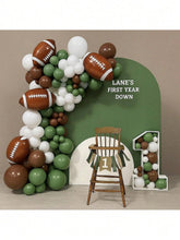 133PCS Football Balloon Garland Kit with Sage, White, Brown & Foil Balloons