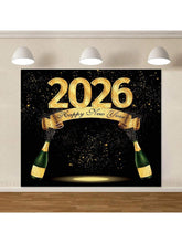 2026 New Year Backdrop 10x8ft Fabric, Perfect For NYE Celebrations With Champagne-Themed Party Décor And Festive Photo Background-
