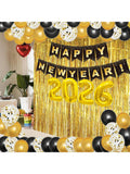 67-Piece 2026 New Year Decorations Kit With Foil Balloons, Banner, Hats, Photo Props, Necklaces, Glasses, And Gold Foil Curtains For NYE Party Supplies -