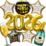 2026 New Year Party Supplies 11-Piece Foil Balloon Set