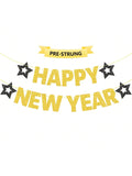 Gold Glitter Happy New Year 2026 Banner Holiday Party Celebration Decor