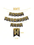 Happy New Year 2026 Banner Black and Gold for NYE Party Decorations and Favors